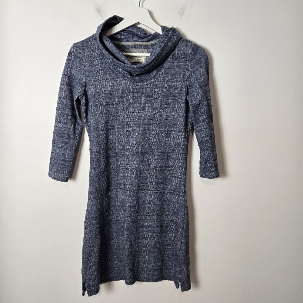 Saturday Sunday Anthropologie Size XXS Petite Cowl Neck 3/4 Sleeve Midi Dress